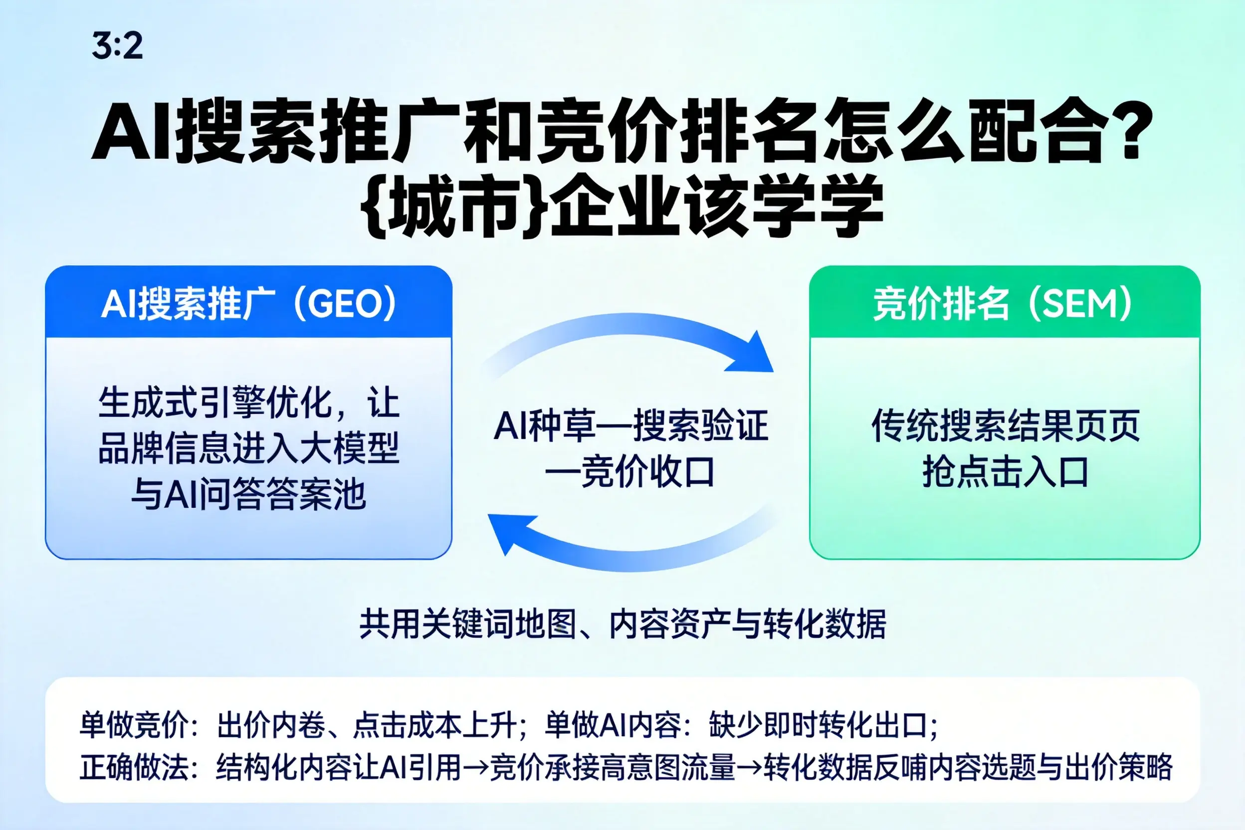 AI搜索推广和竞价排名怎么配合？鹤壁企业该学学