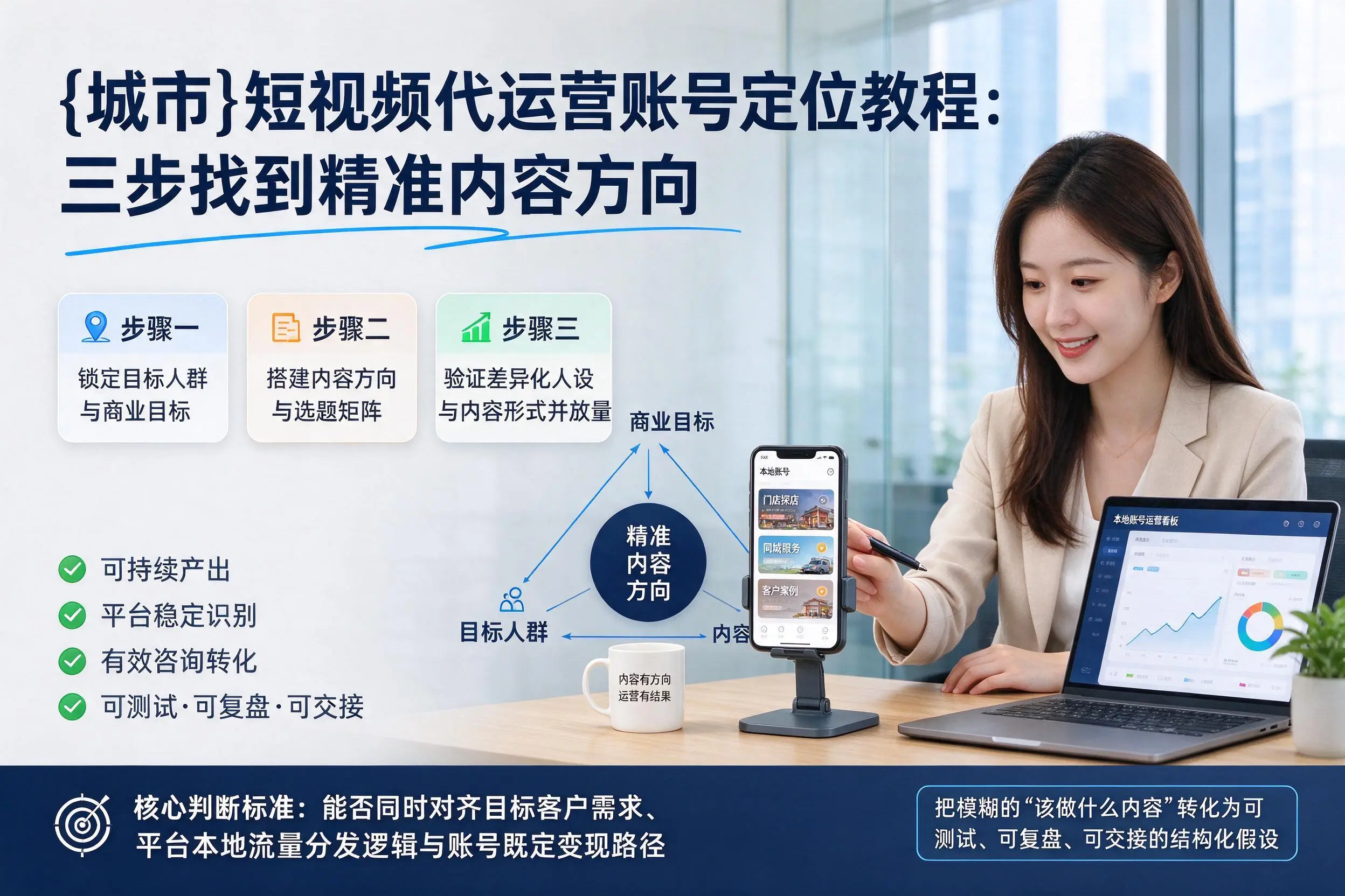 鹤壁短视频代运营账号定位教程：三步找到精准内容方向