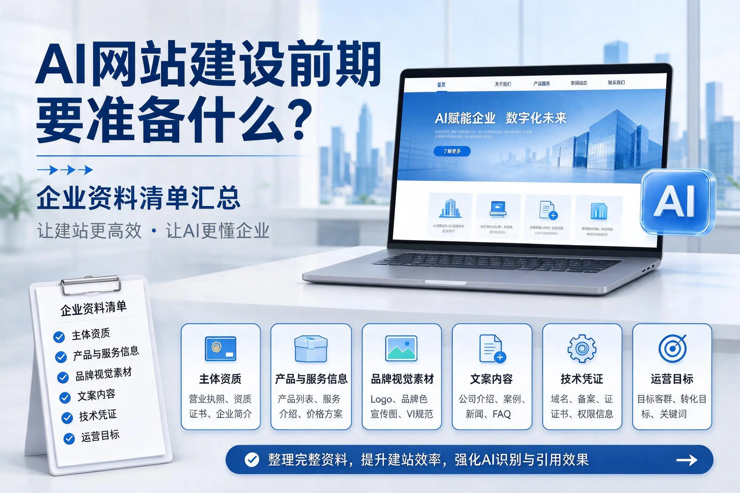AI网站建设前期要准备什么?鹤壁企业资料清单汇总