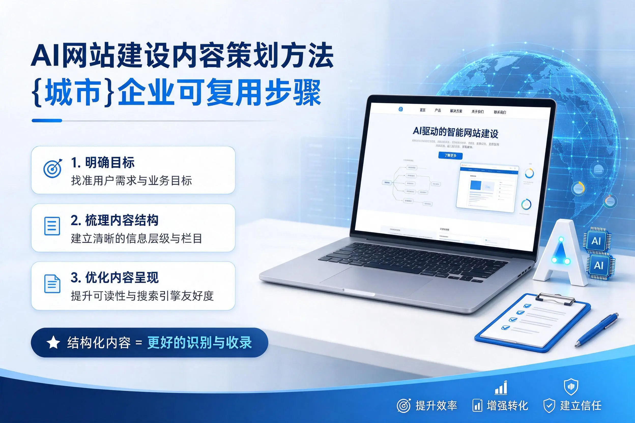 AI网站建设内容策划方法,鹤壁企业可复用步骤