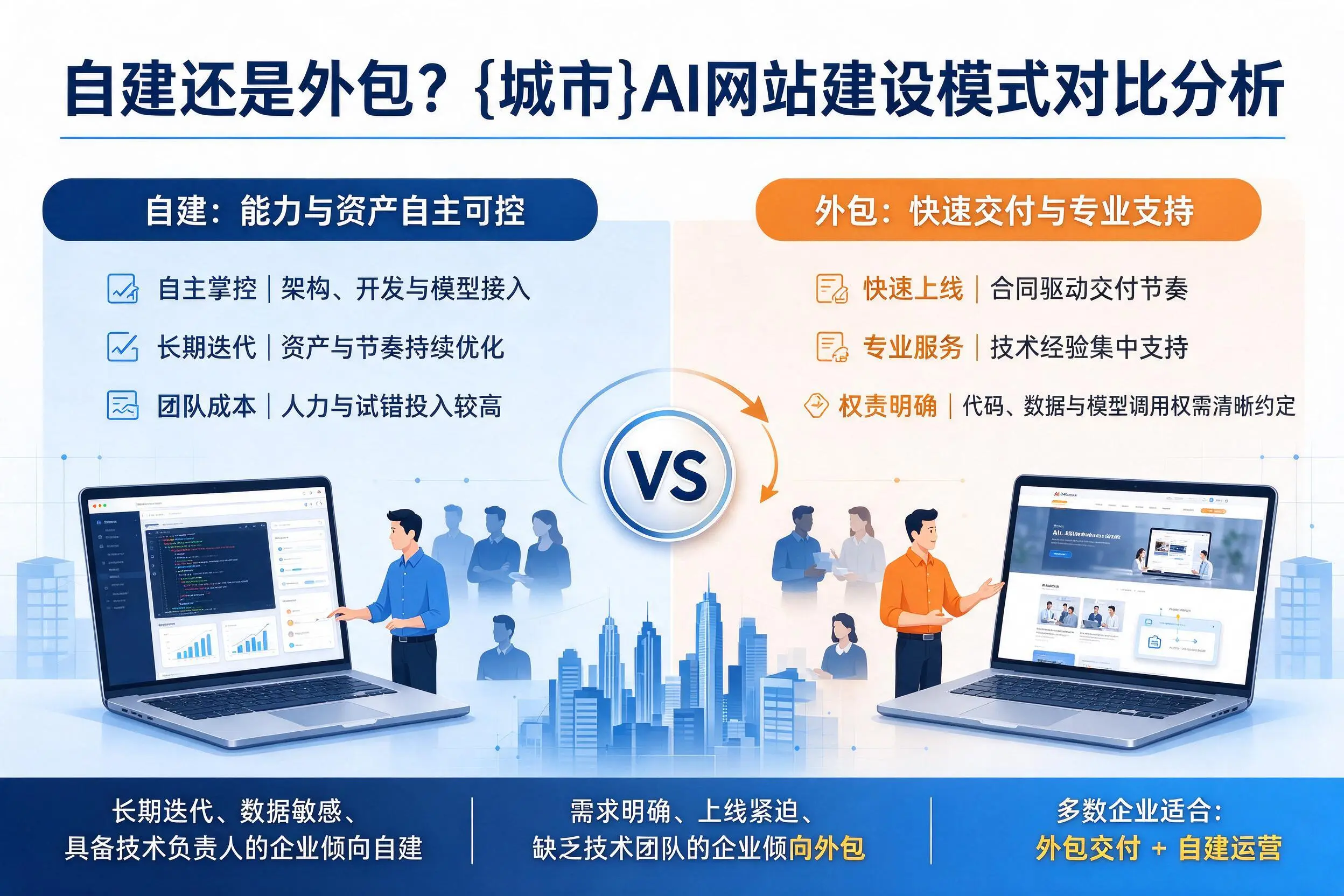 自建还是外包？鹤壁AI网站建设模式对比分析